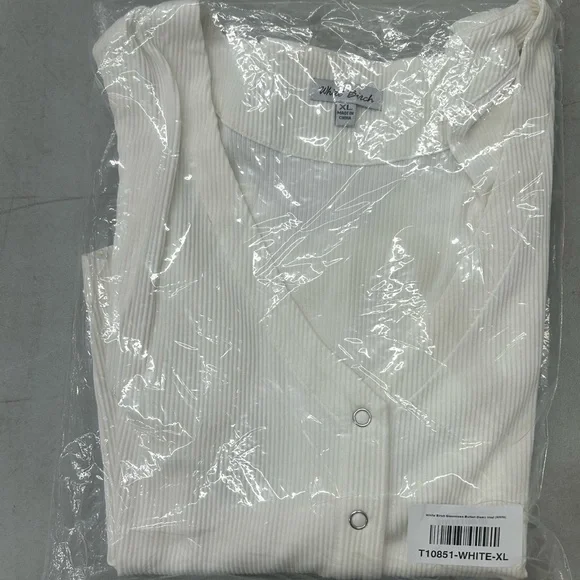 New White Birch Sleeveless Snap Down Vest in White Size XL - Picture 7 of 9